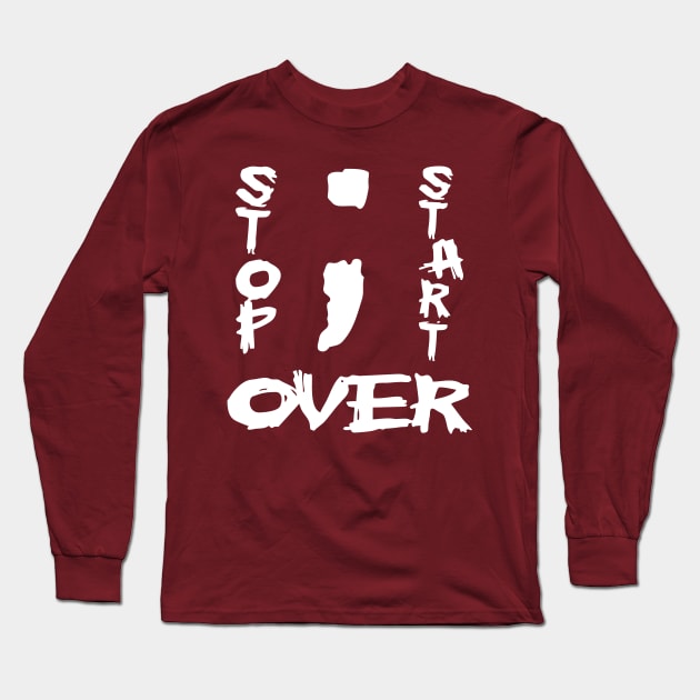 Semi Colon stop start over Long Sleeve T-Shirt by The Laughing Professor